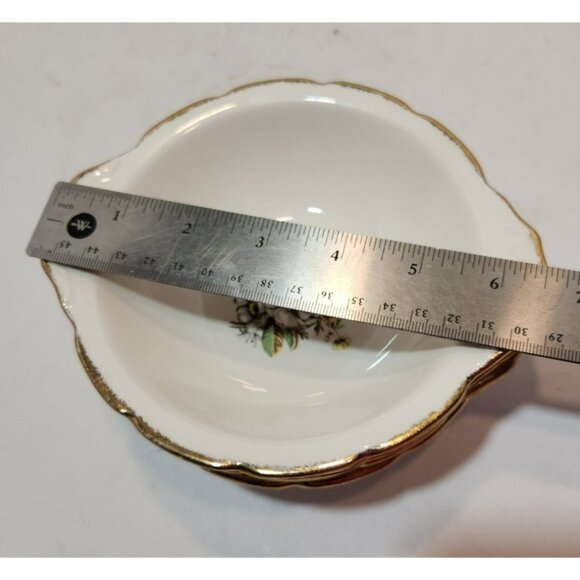 Vintage Royal Tudor 22KT Gold Trim Linda Pattern Bowls Set Of 5 Floral - Picture 12 of 12